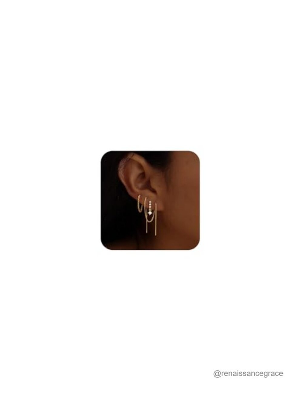 Dangle Earrings for Women Trendy Dainty 14K Gold Plated Threader Earrings